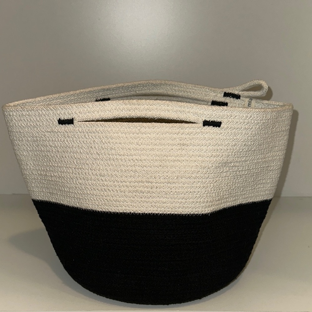 Black and White Tote Bag with Structured Design